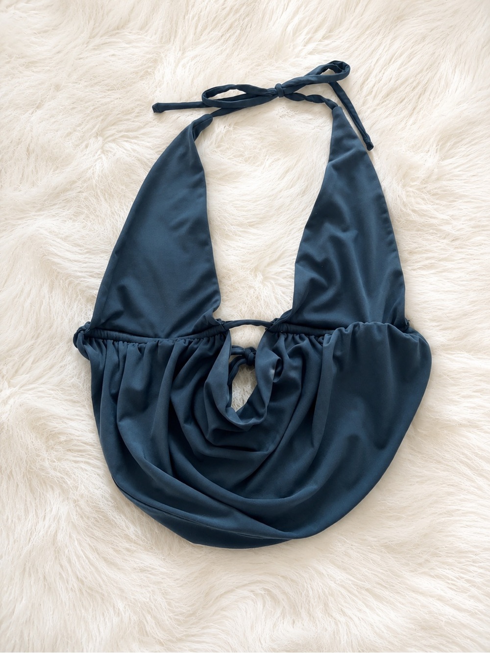 Garage Deep Plunge Halter Neck Tie Top